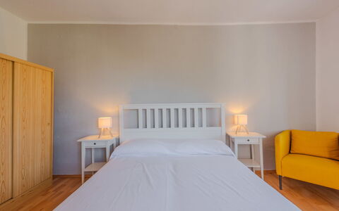 Maier: Bed, Furniture, Interior Design, Bedroom, Floor, Wall, Flooring, Wood, Bedding, Ceiling
