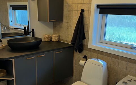 Mieka - 500M from the Sea: Plumbing Fixture, Interior Design, Bathroom Sink, Sink, Flooring, Plumbing, Bathroom, Tap, Floor, Countertop