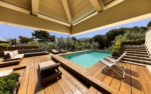 Villantonella: Swimming Pool, Wood, Resort, Architecture, Eco Hotel, Shade, Deck, Composite Material, Outdoor Furniture, Hardwood