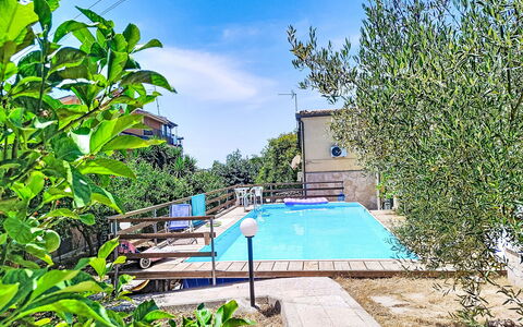 Casa Paolina: Blue, Swimming Pool, Backyard, Outdoor Furniture