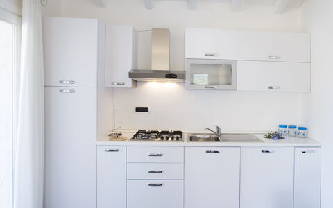 Villa Asparago: Kitchen, Major Appliance, Kitchen Appliance, Countertop, Cabinetry, Interior Design, Kitchen Stove, Home Appliance, Kitchen Sink, Flooring
