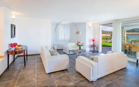 Villa Fico D'india 1: Furniture, Interior Design, Flooring, Couch, Ceiling, Table, Floor, Apartment, Living Room