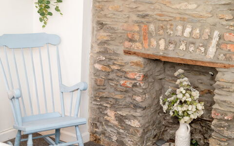 Frans Cottage: Blue, Furniture, Sea, Bedroom, Interior Design, Ocean, Linens, Bedding, Room, Bed