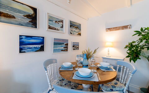 Frans Cottage: Blue, Furniture, Sea, Bedroom, Interior Design, Ocean, Linens, Bedding, Room, Bed