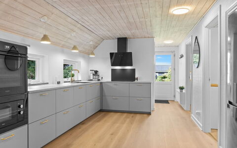 Erle - 830M from the Sea: Flooring, Kitchen, Wood, Ceiling, Wood Flooring, Floor, Interior Design, Countertop, Kitchen Appliance, Major Appliance