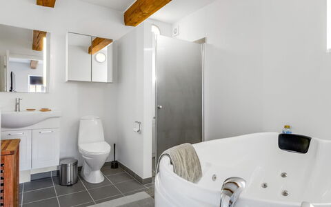 Albine - 150M from the Sea: Plumbing Fixture, Bathroom, Interior Design, Flooring, Floor, Ceiling, Sink, Tap, Plumbing, Lighting