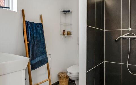Albine - 150M from the Sea: Wall, Flooring, Floor, Plumbing Fixture, Interior Design, Toilet, Bathroom, Toilet Seat, Plumbing, Tile