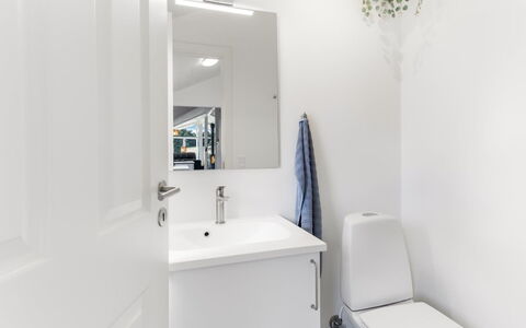Eisa - 75M from the Sea: Wall, Interior Design, Plumbing Fixture, Flooring, Floor, Bathroom, Bathroom Cabinet, Sink, Tap, Ceiling