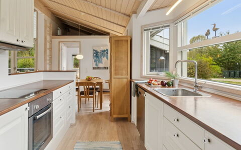 Angelika - 1.3Km from the Sea: Flooring, Countertop, Kitchen, Interior Design, Wood, Floor, Ceiling, Furniture, Cabinetry, Home