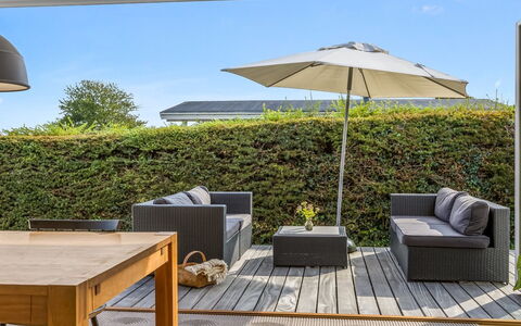 Hubertina - 75M from the Sea: Roof, House, Home, Cottage, Door, Siding, Deck, Porch, Plank, Hardwood