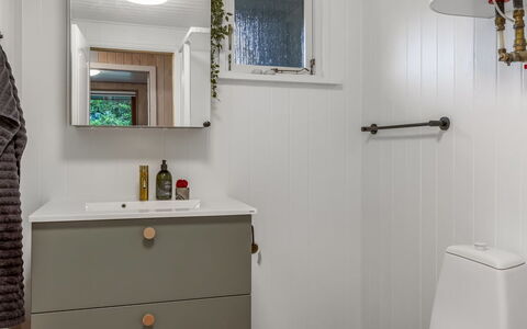 Tole - 2Km from the Sea: Flooring, Plumbing Fixture, Bathroom, Floor, Interior Design, Plumbing, Toilet, Bathroom Cabinet, Cabinetry, Sink