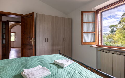 Oliveto Del Cantarello: Furniture, Bedroom, Bed, Interior Design, Wall, Wood, Bed Sheet, Bedding, Flooring, Floor
