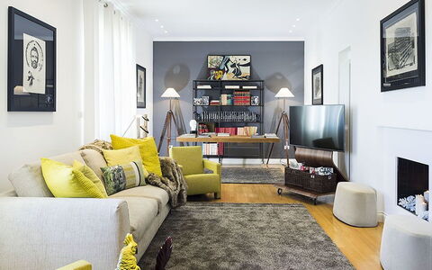 Penthouse: Furniture, Interior Design, Couch, Flooring, Floor, Wall, Living Room, Room, Home, Apartment