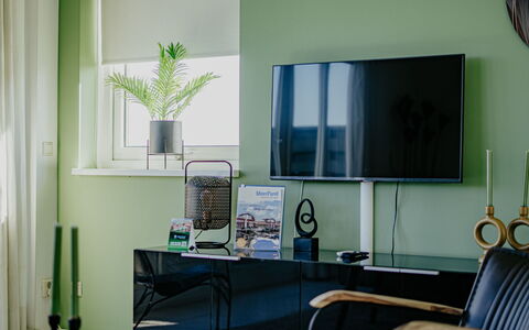 Oostergeest 2: Interior Design, Furniture, Electronic Device, Television, Lighting, Television Set, Living Room, Room