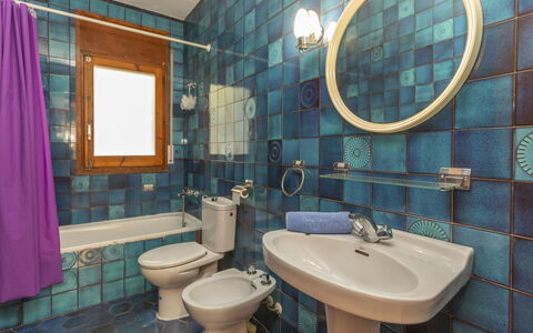 Balaguer: Blue, Plumbing Fixture, Bathroom, Flooring, Bathroom Sink, Interior Design, Floor, Sink, Tap, Plumbing