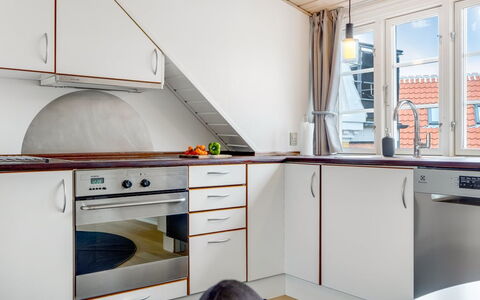 Edel - 250M from the Sea: Flooring, Wood, Interior Design, Floor, Kitchen, Ceiling, Countertop, Wood Flooring, Major Appliance, Furniture