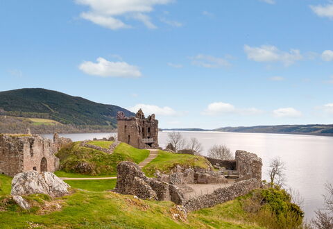 Highland View: Natural Landscape, Highland, Hill, Rock, Landscape, Terrain, Coastal And Oceanic Landforms, Coast, Ruins, Lake