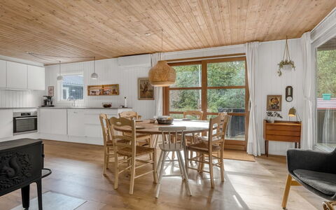 Ingamaj - 4Km from the Sea: Furniture, Flooring, Interior Design, Floor, Wood Flooring, Wood, Ceiling, Chair, Kitchen & Dining Room Table, Light Fixture