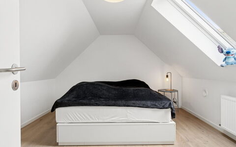 Rusalina - 20M from the Sea: Bedroom, Interior Design, Flooring, Wood, Ceiling, Floor, Bed, Furniture, Attic, Lighting