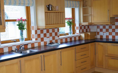 Dingle Cy (Tr4) - 3 Bed No 2: Kitchen, Countertop, Cabinetry, Interior Design, Flooring, Furniture, Wood, Kitchen Appliance, Kitchen Sink, Floor