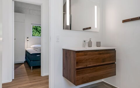 Assa - 500M from the Sea: Flooring, Interior Design, Floor, Wood, Bathroom Cabinet, Plumbing Fixture, Bathroom Sink, Bathroom, Room, Cabinetry