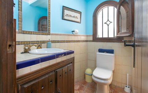 Comendador: Plumbing Fixture, Bathroom Sink, Bathroom, Sink, Flooring, Floor, Interior Design, Bathroom Cabinet, Tap, Toilet