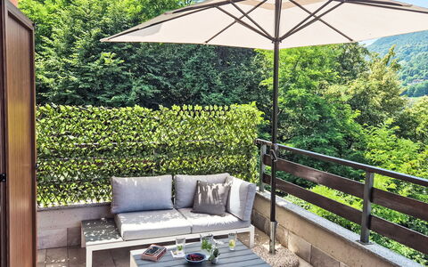 Bellavista: Furniture, Outdoor Furniture, Wood, Table, Chair, Umbrella, Outdoor Table, Flowerpot, Garden