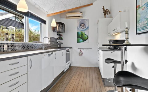 Lanica - 150M from the Sea: Kitchen, Countertop, Kitchen Appliance, Interior Design, Major Appliance, Flooring, Ceiling, Home Appliance, Furniture, Cabinetry