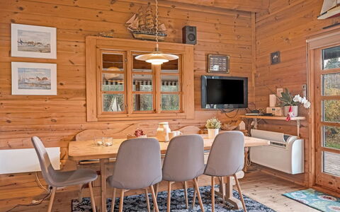 Hakon - 1Km from the Sea: Furniture, Interior Design, Flooring, Wood, Floor, Table, Ceiling, Kitchen & Dining Room Table, Home, Dining Room
