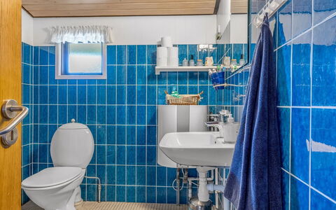Wenche - 840M from the Sea: Blue, Plumbing Fixture, Bathroom, Sink, Interior Design, Tap, Plumbing, Tile, Flooring, Toilet