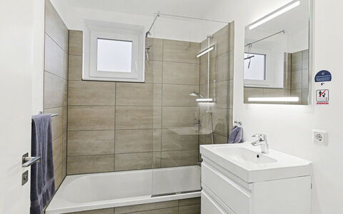 Sonnenwiese: Flooring, Bathroom, Floor, Plumbing Fixture, Interior Design, Plumbing, Bathtub, Toilet, Bathroom Cabinet, Tap