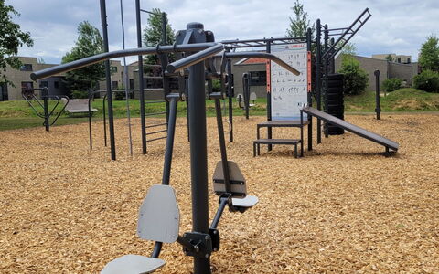 Seeperle: Outdoor Play Equipment, Public Space, Playground, Iron, Park, Shade, Pole, Swing, Aluminium