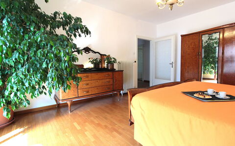 Casa Ines, Feltre: Furniture, Interior Design, Wood, Flooring, Room, Floor, Lighting, Bedroom, Bed, Ceiling