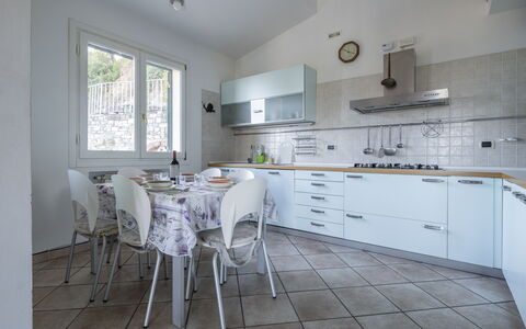 Villa Caroline, Private Pool and Seaview: Furniture, Interior Design, Flooring, Kitchen, Countertop, Floor, Major Appliance, Kitchen Appliance, Room, Ceiling