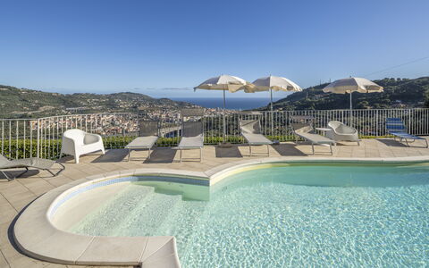 Villa Caroline, Private Pool and Seaview: Swimming Pool, Resort, Resort Town, Eco Hotel, Hotel, Balcony, Outdoor Furniture, Villa