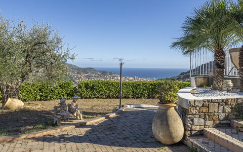 Villa Caroline, Private Pool and Seaview: Landscape, Sea, Flowerpot, Ocean, Flagstone, Coast, Landscaping, Houseplant, Tropics