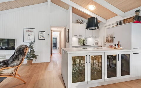 Edvard - 300M from the Sea: Interior Design, Flooring, Wood, Furniture, Ceiling, Kitchen, Light Fixture, Countertop, Floor, Cabinetry