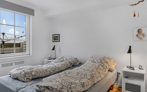 Albine - 500M from the Sea: Bed, Bedroom, Furniture, Wall, Interior Design, Bedding, Bed Sheet, Floor, Flooring, Ceiling