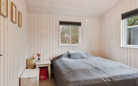 Amitola - 800M from the Sea: Wood, Bedroom, Interior Design, Flooring, Ceiling, Floor, Bed, Furniture, Room, Bed Sheet