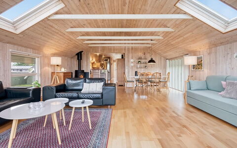 Athislus - 1.1Km from the Sea: Wood, Ceiling, Interior Design, Home, Wood Flooring, Hardwood, Light Fixture, Living Room, Plank, Kitchen & Dining Room Table