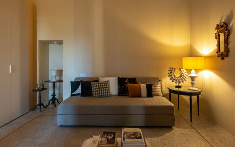 Palazzo Villani Lubelli: Furniture, Interior Design, Flooring, Floor, Wall, Wood, Room, Couch, Living Room, Lighting