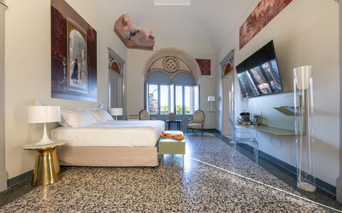 Palazzo Villani Lubelli: Interior Design, Flooring, Floor, Ceiling, Furniture, Hotel, Resort, Living Room, Carpet, Bedroom