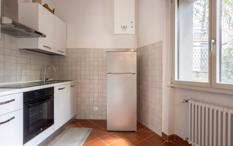 Il Ferrone Apartment with Garden - Greve in Chiant: Flooring, Floor, Major Appliance, Kitchen, Interior Design, Kitchen Appliance, Apartment, Room, Ceiling, Countertop