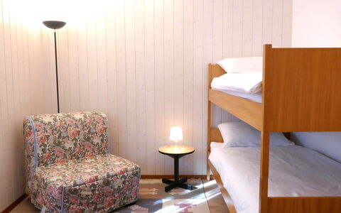 La Casetta: Furniture, Floor, Interior Design, Flooring, Wall, Bed, Bedroom, Wood, Room, Textile