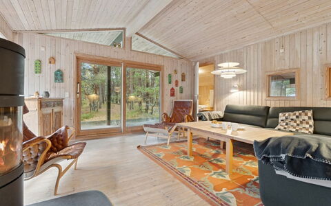Tjegge - 500M from the Sea: Wood, Ceiling, Home, Cottage, Log Cabin, Hardwood, Living Room, Garden Buildings, Light Fixture, Wood Stain