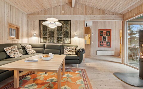 Tjegge - 500M from the Sea: Interior Design, Wood, Ceiling, Flooring, Furniture, Floor, Light Fixture, Room, Home, Living Room