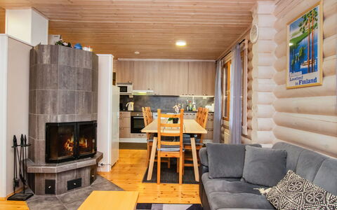 Villa Saimaa: Furniture, Wood, Interior Design, Flooring, Room, Floor, Ceiling, Home, Living Room, Hardwood