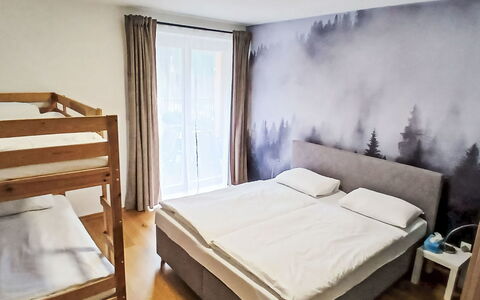 Na Kovárně: Bedroom, Bed, Bedding, Bed Sheet, Apartment, Bed Frame, Linens, Pillow, Throw Pillow, Mattress