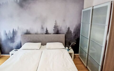 Na Kovárně: Bedroom, Bed, Furniture, Interior Design, Bedding, Bed Sheet, Floor, Flooring, Room, Home