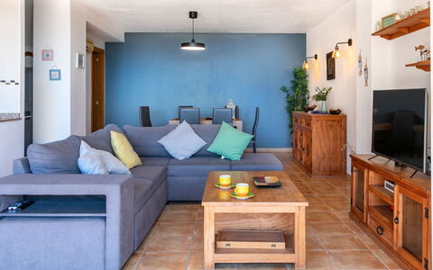 La Herradura Amazing View: Furniture, Interior Design, Flooring, Wall, Couch, Wood, Floor, Room, Ceiling, Living Room